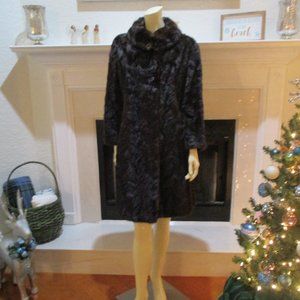 Luxurious Glossy Brown Ranch Mink Coat size Small